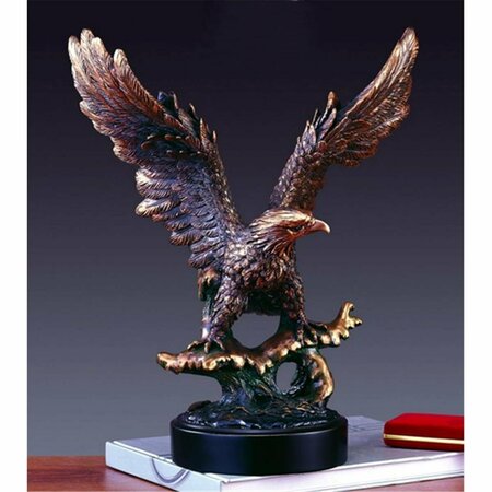 MARIAN IMPORTS F Eagle Bronze Plated Resin Sculpture - 14 x 8 x 16 in. 11105